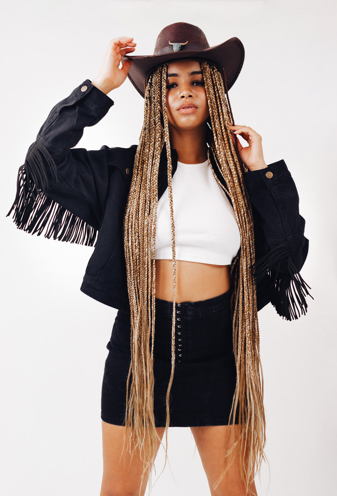 Fringe Black Denim Jacket – ArtcareShop™